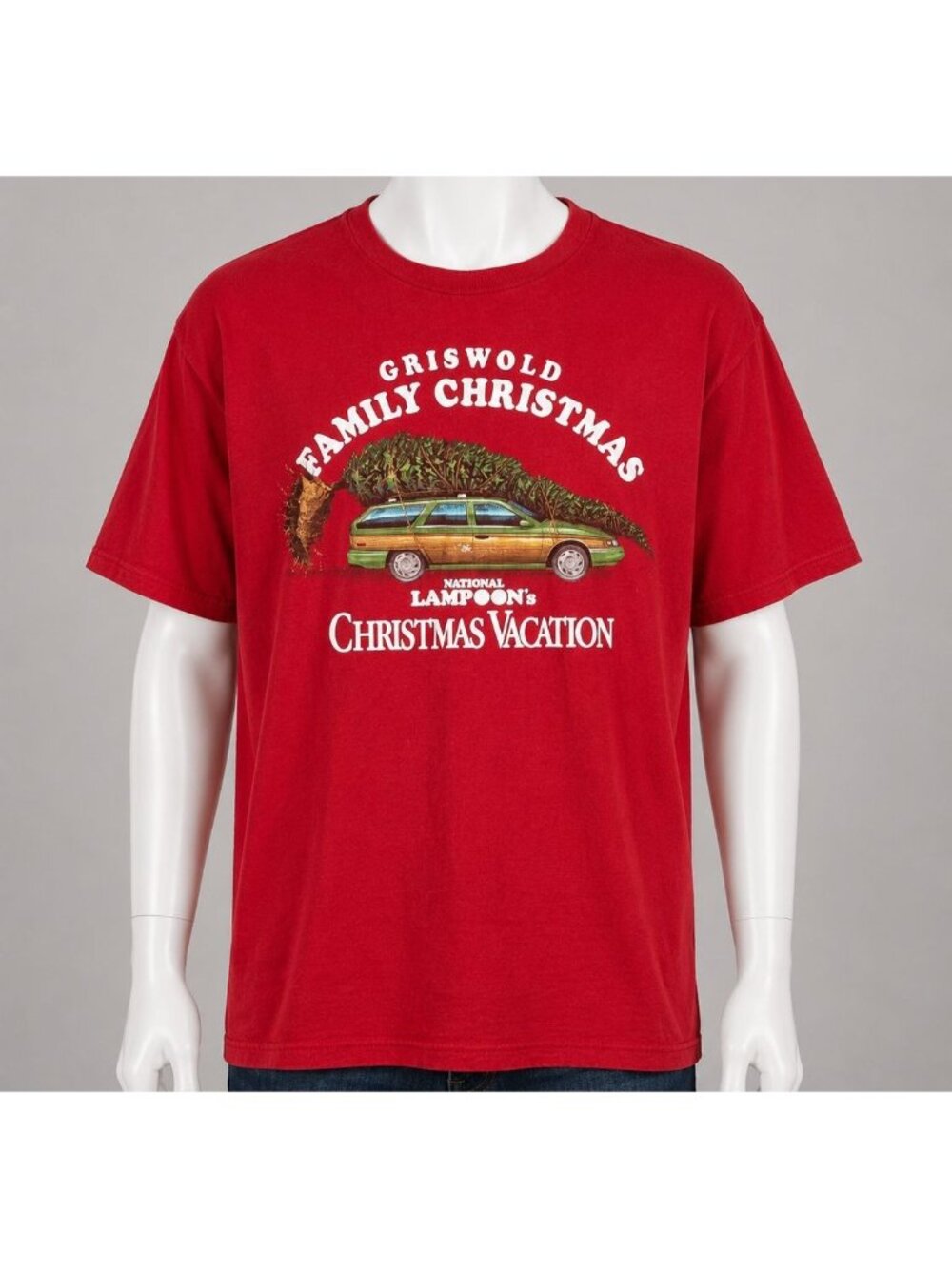 National Lampoons Christmas Vacation Mens XL T-Shirt Red Griswold Family